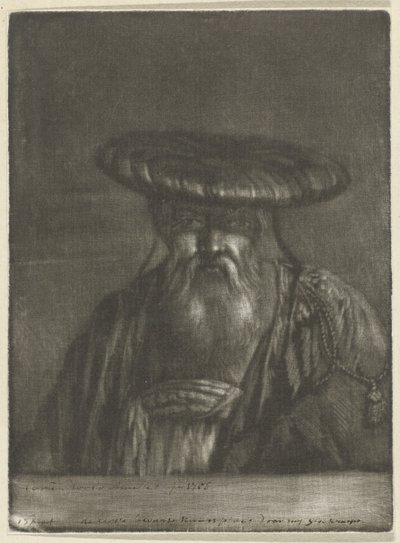 orientalisk man av Cornelis Ploos van Amstel (signed by artist)