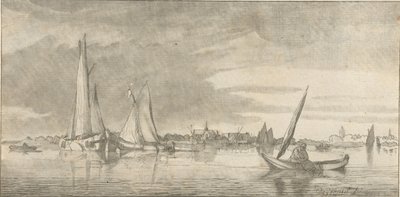 flod vy av Cornelis Ploos van Amstel (signed by artist)