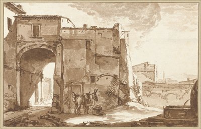 Port med resenär och mula av Cornelis Ploos van Amstel