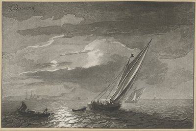 Havslandskap med fullmåne av Cornelis Ploos van Amstel