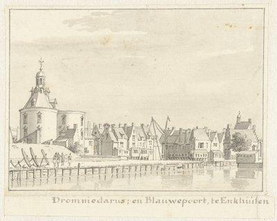 Drommedaris och Blauwepoort i Enkhuizen av Cornelis Pronk