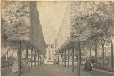 Damer och herrar i en nederländsk trädgård av Cornelis Pronk