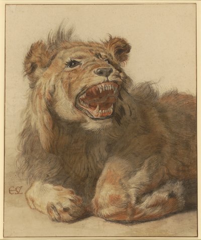 Ett lejon som morrar av Cornelis Saftleven