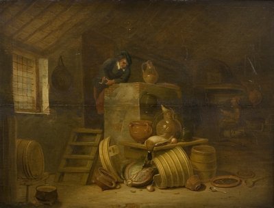 Interiör av ett kök av Cornelis Saftleven
