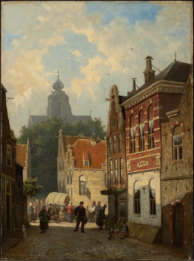 Nederländsk gatuscen av Cornelis Springer