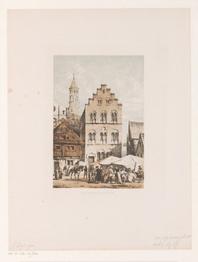 Hus från 1100-talet Steene hus 1100-talet (titel på objekt) av Cornelis Springer