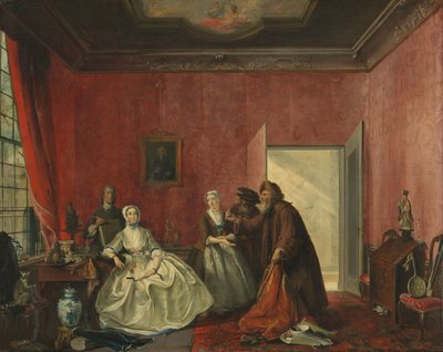 Johanna och de judiska köpmännen av Cornelis Troost (signed by artist)