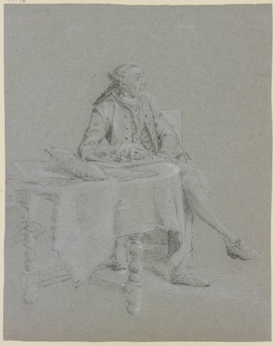 Kavaljer sittande vid bordet av Cornelis Troost