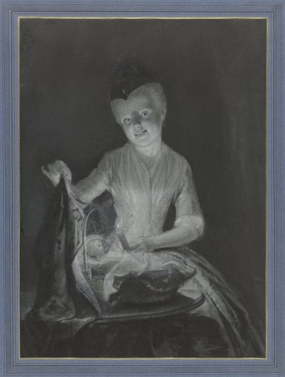 Sara Troost med sin docka av Cornelis Troost