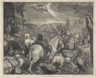 Abraham lämnar Haran av Cornelis Visscher (II)