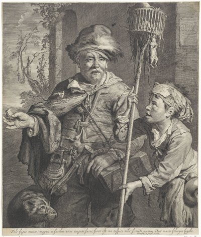 Pied Piper med sin tjänare av Cornelis Visscher (II)