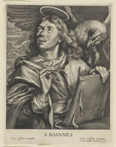 Evangelisten Johannes S. IOANNES (titel på objekt) Vier Evangelisten (serietitel) av Cornelis Visscher (II)