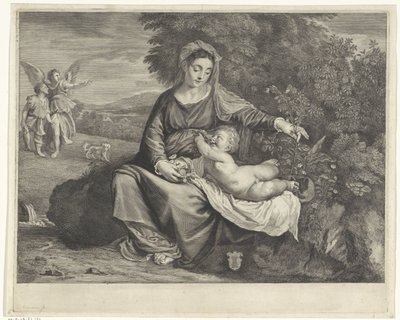 Maria med barnet och Tobias och ängeln av Cornelis Visscher (II)