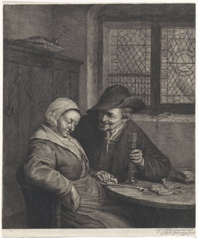 Gammalt par Den salta rödspättan av Cornelis Visscher (II)