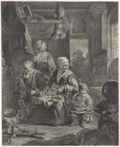 pannkaksmakare av Cornelis Visscher (II)