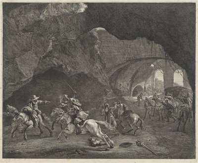 Skottskott under ett rån av Cornelis Visscher (II)