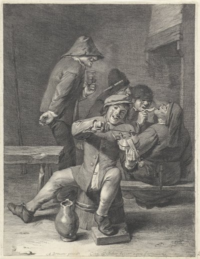 Violinist / Publik av Cornelis Visscher (II)