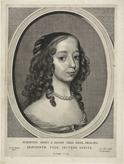 Albertine Agnes, prinsessa av Oranien Nassau, ur Nio porträtt av Cornelis Visscher