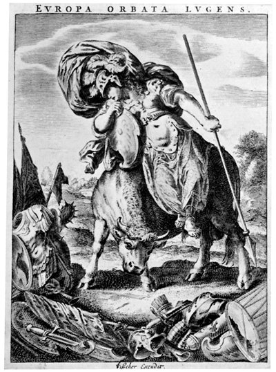 Allegorisk syn på Europa, tidigt 1600-tal 1926. av Cornelis Visscher
