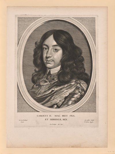 Charles II, kung av England, från Effigies Variae... av Cornelis Visscher