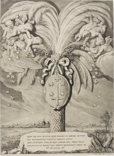 Haarlems vapen, slutsida till grevar och grevinnor av Holland, Zeeland och Väst-Friesland av Cornelis Visscher