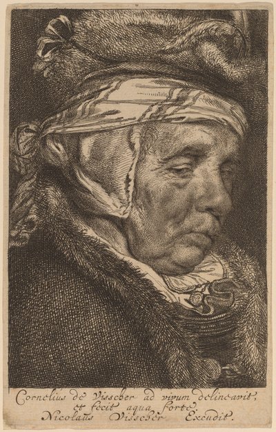 Chef för en gammal kvinna (Visschers mor) av Cornelis Visscher