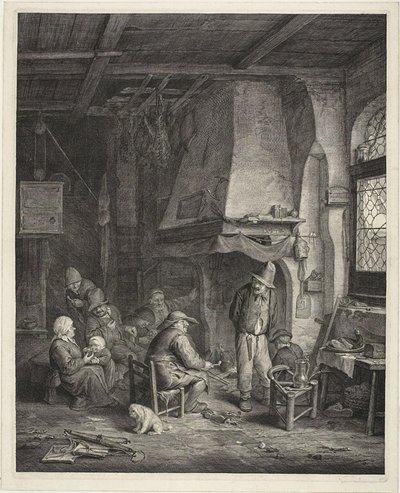 Interiör i ett värdshus, kallat "The Skaters" (The Skate Riders) av Cornelis Visscher