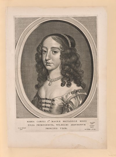 Maria Stuart, hustru till Vilhelm II, från Nio porträtt av Cornelis Visscher