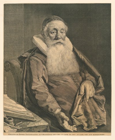 Porträtt av Gellius de Bouma av Cornelis Visscher