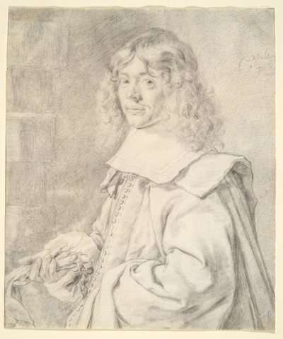 Porträtt av en ung man av Cornelis Visscher
