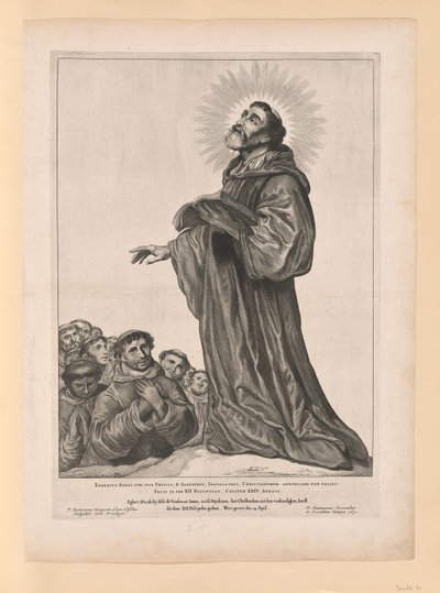 Saint Egbert the Abbot, från Helgon i norra och södra Nederländerna av Cornelis Visscher