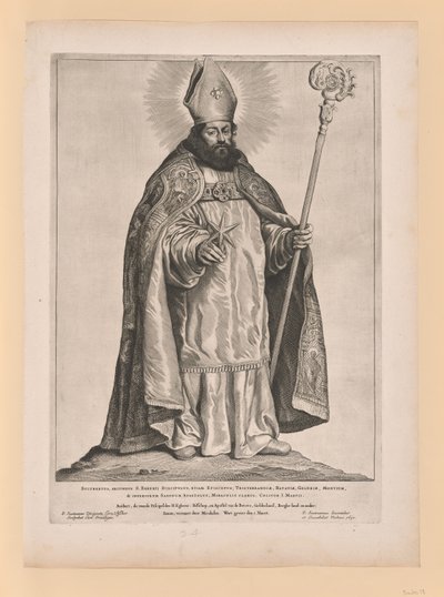 Sankt Fredrik av Utrecht, från Helgon i norra och södra Nederländerna av Cornelis Visscher