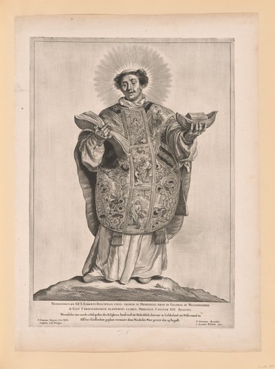 Saint Lebuin, från Helgon i norra och södra Nederländerna av Cornelis Visscher