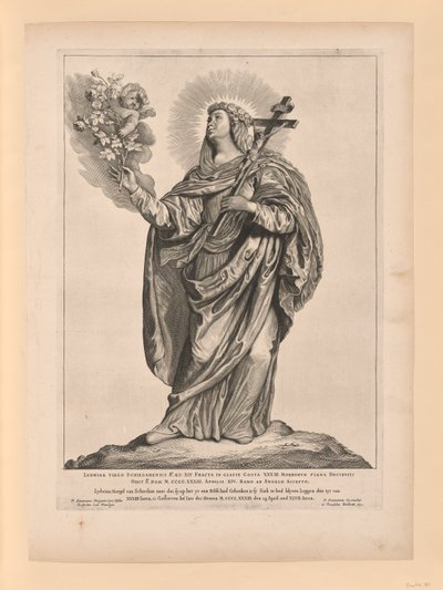 Saint Liduina, från Helgon i norra och södra Nederländerna av Cornelis Visscher