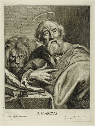 Sankt Markus, från De fyra evangelisterna av Cornelis Visscher