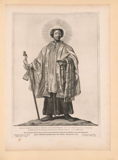 Saint Odulf, från Helgon i norra och södra Nederländerna av Cornelis Visscher