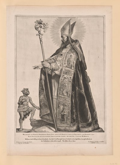 Saint Swithbert, från Helgon i norra och södra Nederländerna av Cornelis Visscher