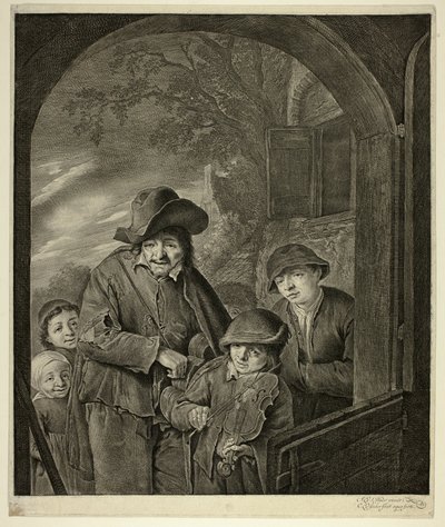 Hurdy-Gurdy-spelaren av Cornelis Visscher