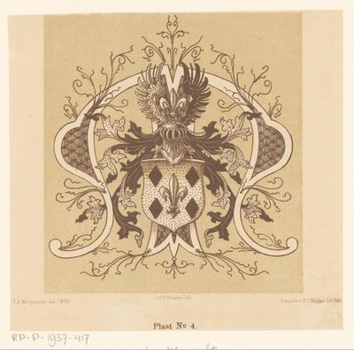 Heraldiskt vapen för familjen Van Mansvelt av Cornelis Willem Hendrik Verster van Wulverhorst