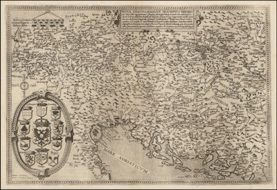 1593 års karta över Donau av Cornelis de Jode av Cornelis de Jode