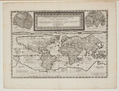 Världens kognitiva universella beskrivning, Antwerpen, 1593 av Cornelis de Jode