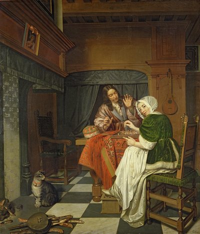 Schackspelarna, ca 1670 av Cornelis de Man