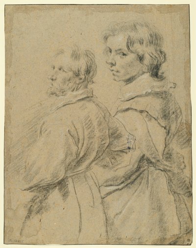 Porträttstudie av en äldre och en yngre man av Cornelis de Vos