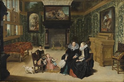 Interiör, kallad ""Rubens salong"", av Vos, Cornelis de (1584-1651). Olja på trä. Mått: 75x115cm. Nationalmuseum Stockholm av Cornelis de Vos