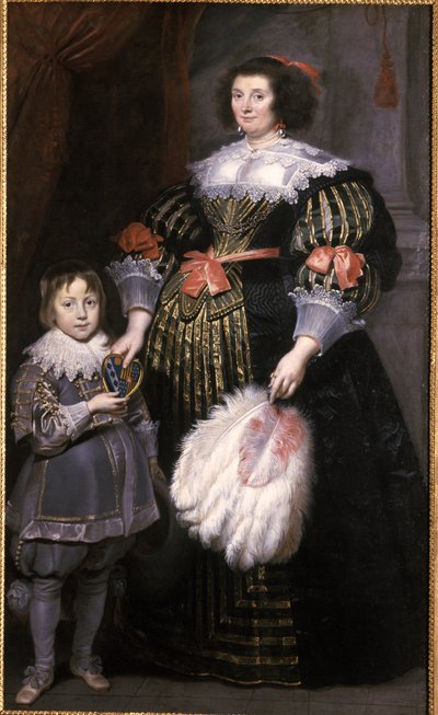 Madame Charlotte Butkens-Smit van Cruyninghen och hennes son Johannes-Amatus av Cornelis de Vos