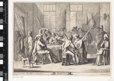 hörsel Avditvs (titel på objekt) Fem sinnen (serietitel) av Cornelis de Wael