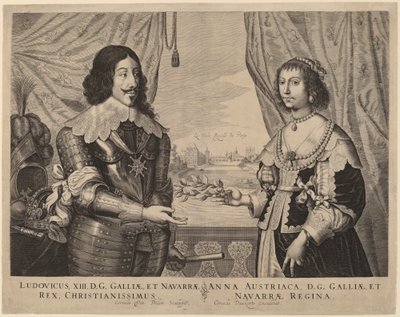 Kung Ludvig XIII av Frankrike och Anne av Österrike av Cornelis van Dalen I