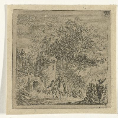 Soldater vid en grind av Cornelis van Hardenbergh