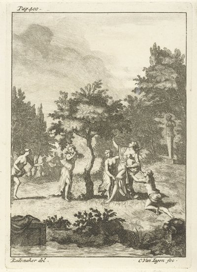 Nymfer under träd av Cornelis van Jagen
