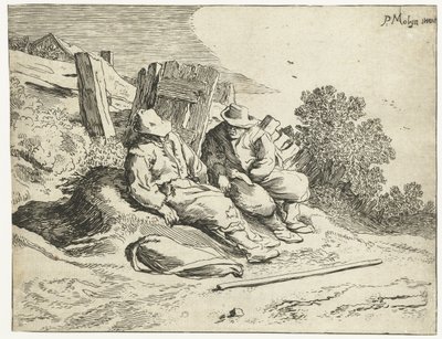 Bönder vid sidan av vägen Fyra landskap (serietitel) av Cornelis van Kittensteyn (attributed to)